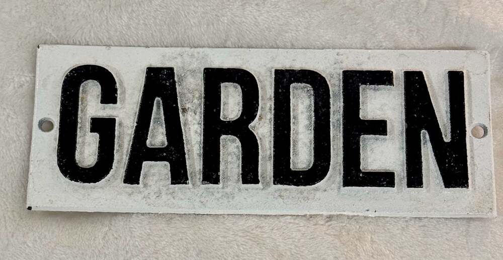 Vintage Style Cast Iron GARDEN Wall Sign